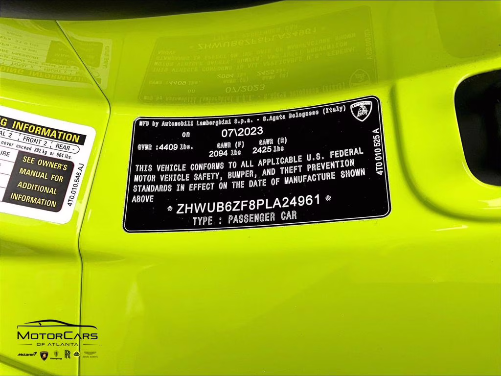 2023 Verde Scandal Metallic Lamborghini Huracan Tecnica RWD Coupe