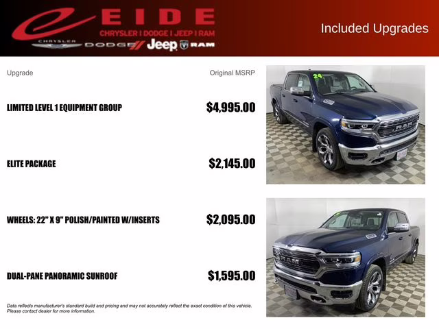 2024 Patriot Blue Pearlcoat Ram 1500 Limited 4X4 Truck