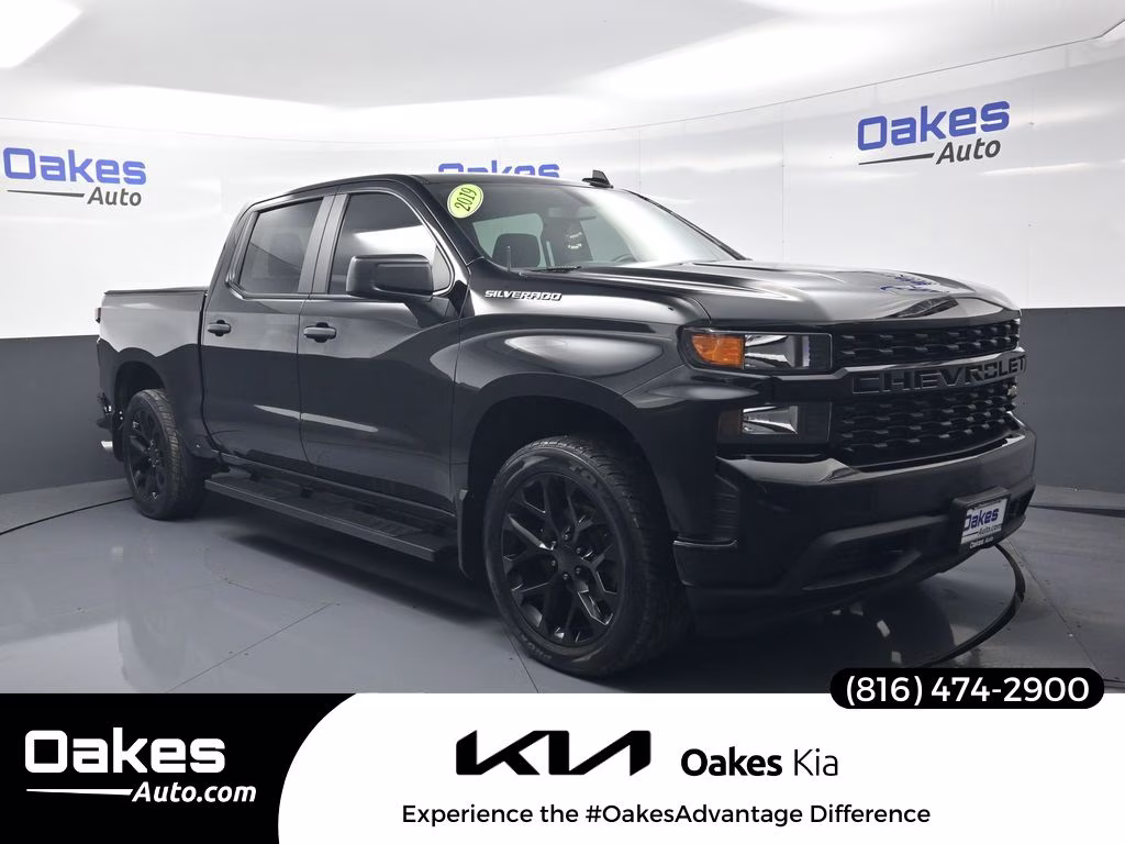 2019 Black Chevrolet Silverado 1500 Custom 4X4 Truck