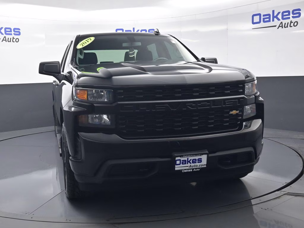2019 Black Chevrolet Silverado 1500 Custom 4X4 Truck