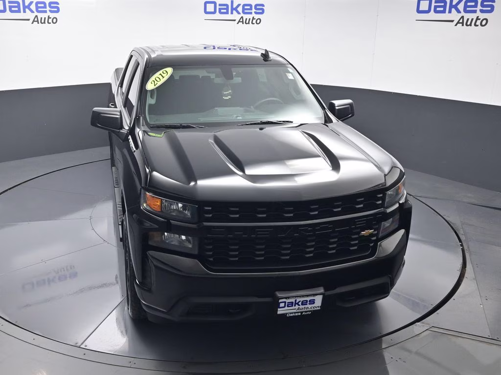 2019 Black Chevrolet Silverado 1500 Custom 4X4 Truck