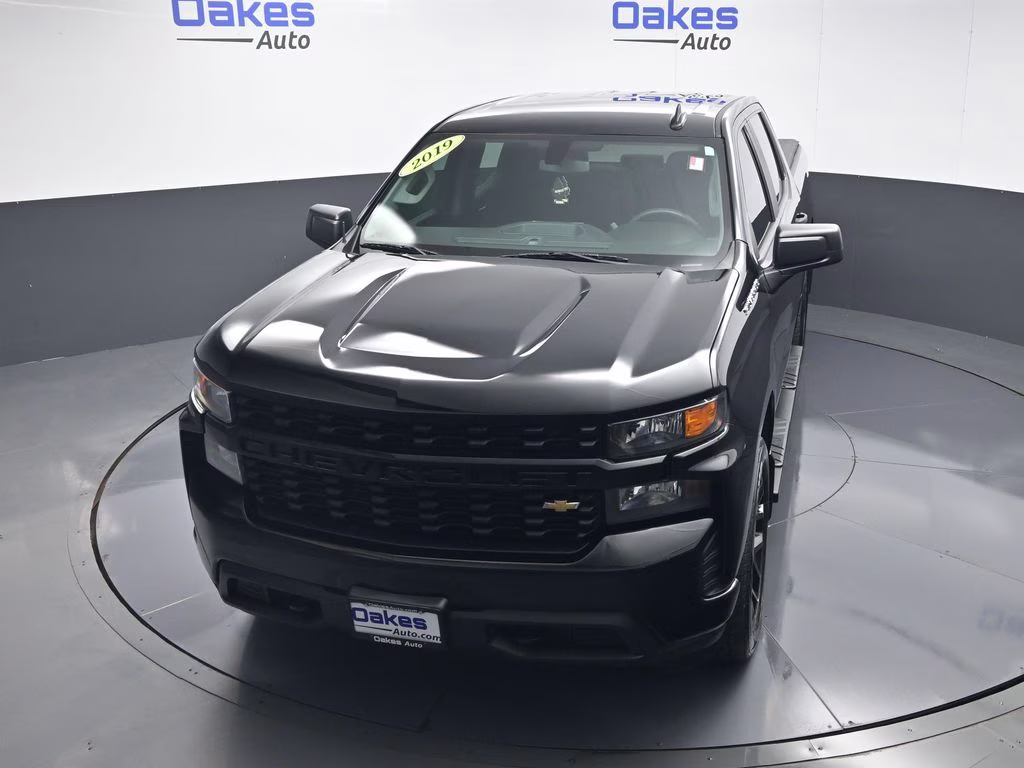 2019 Black Chevrolet Silverado 1500 Custom 4X4 Truck