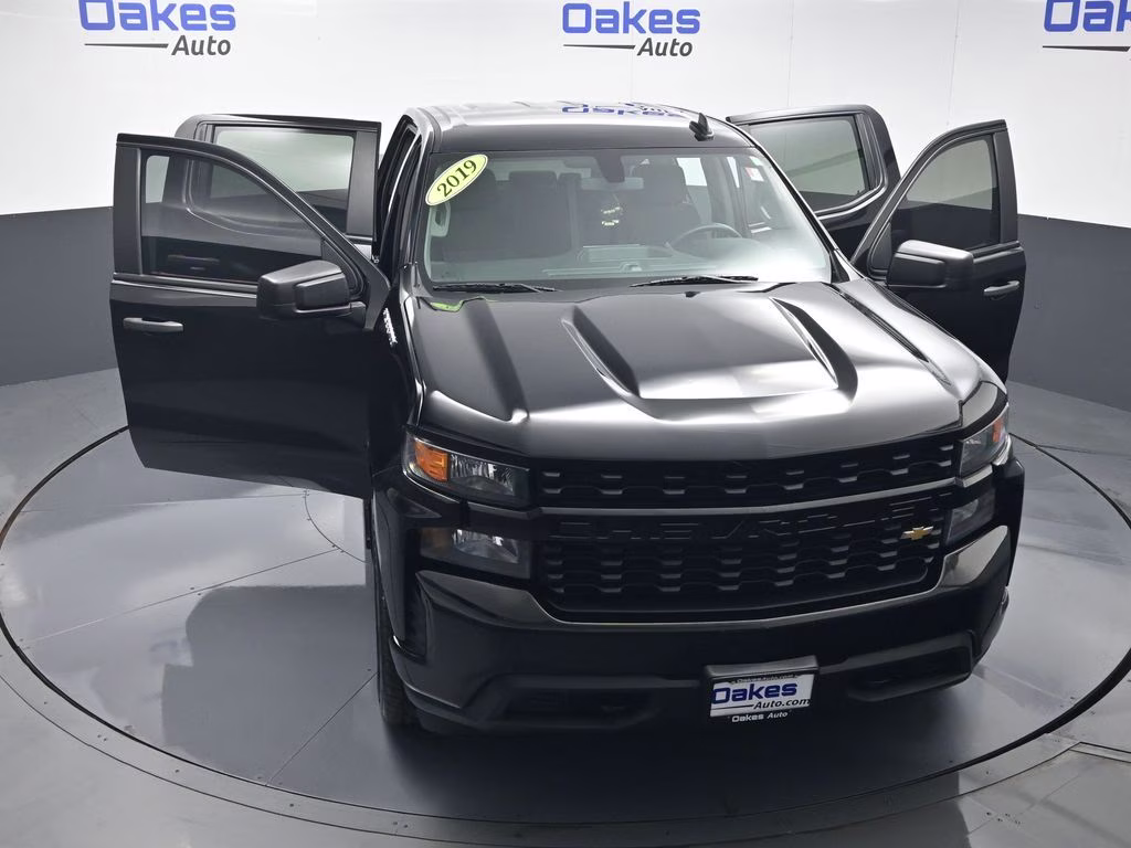 2019 Black Chevrolet Silverado 1500 Custom 4X4 Truck