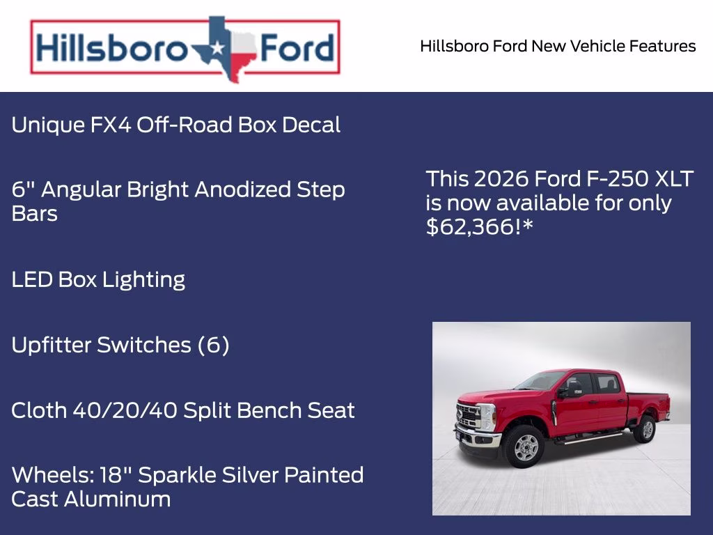 2026 Race Red Ford Super Duty F-250 SRW XLT 4X4 Truck