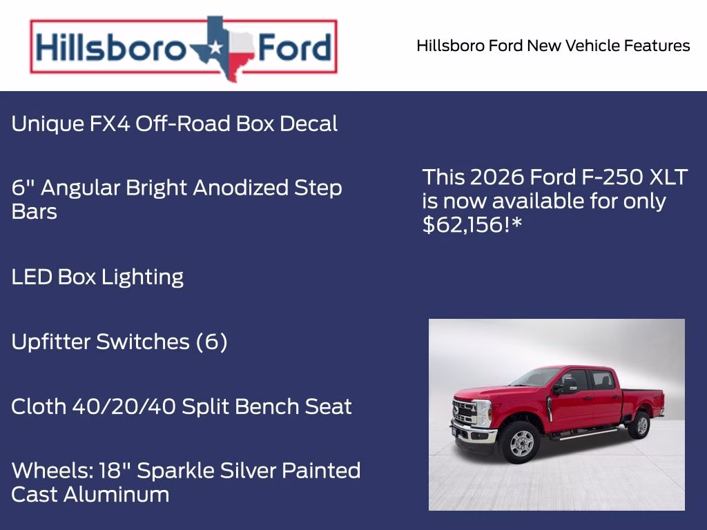 2026 Race Red Ford Super Duty F-250 SRW XLT 4X4 Truck