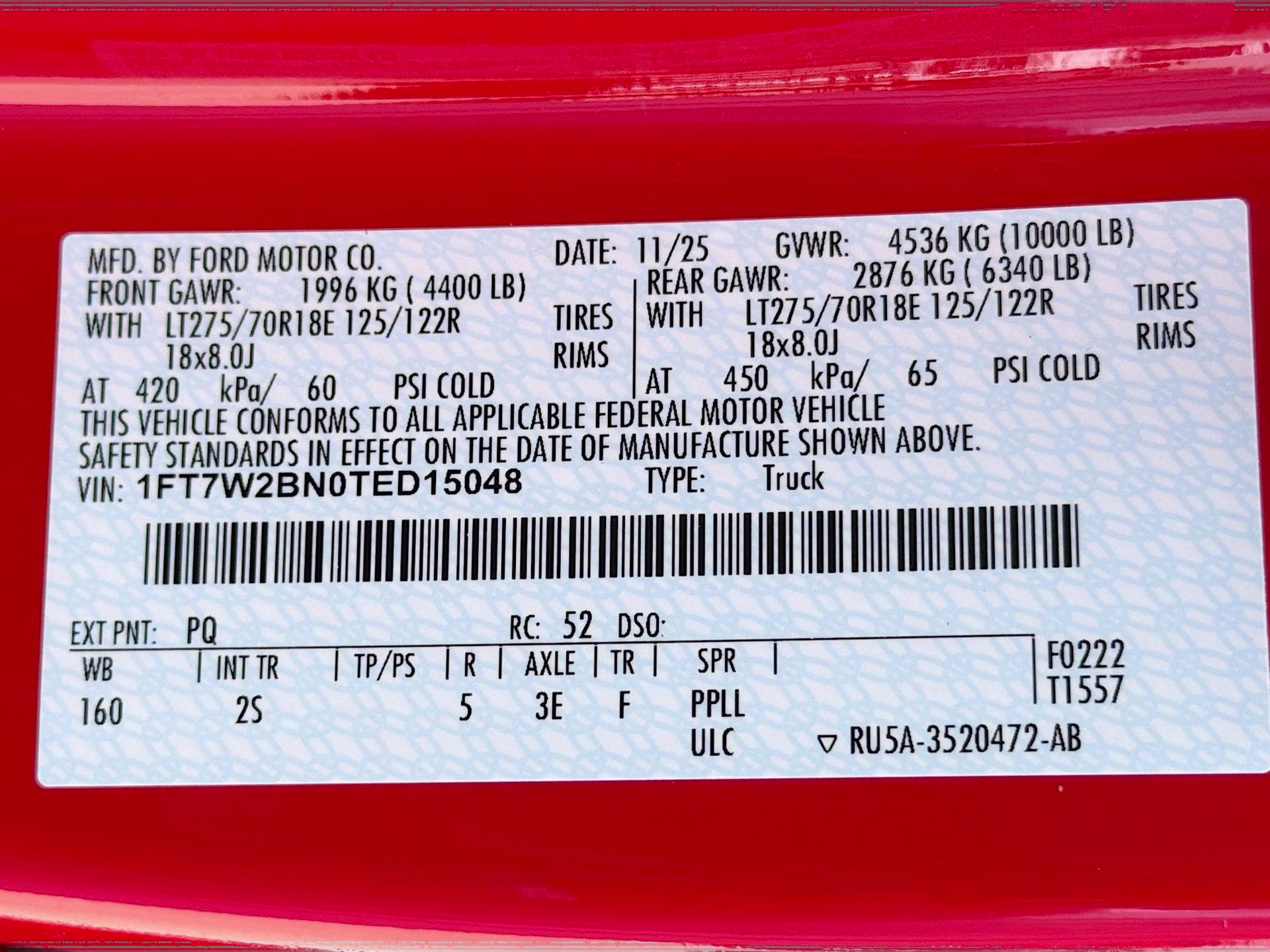 2026 Race Red Ford Super Duty F-250 SRW XLT 4X4 Truck