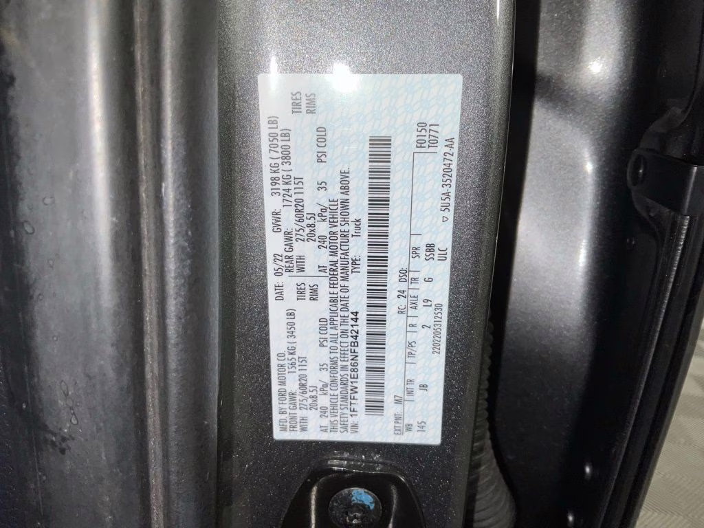 2022 Gray Metallic Ford F-150 XL 4X4 Truck