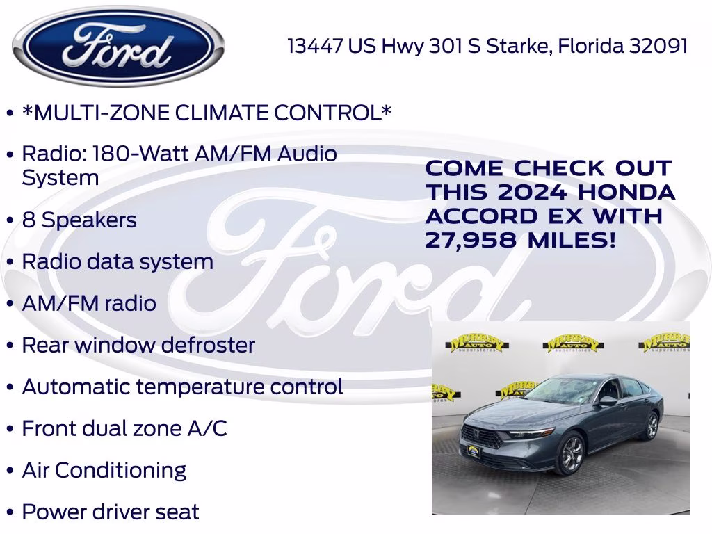 2024 Meteorite Gray Metallic Honda Accord EX FWD Sedan