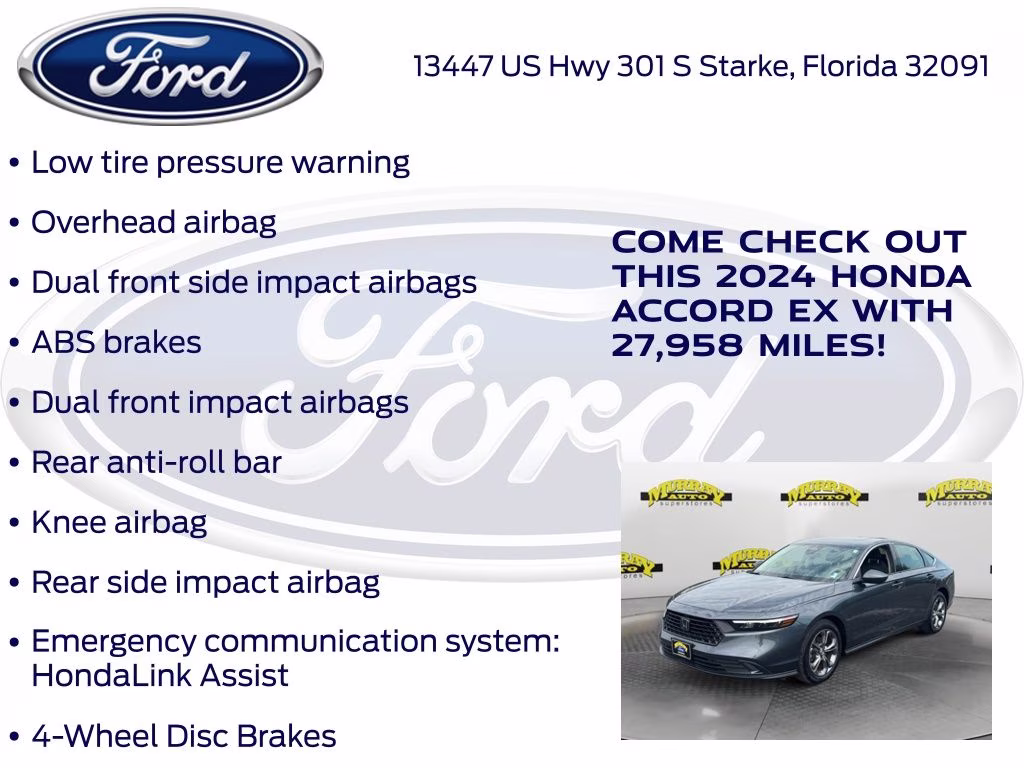 2024 Meteorite Gray Metallic Honda Accord EX FWD Sedan