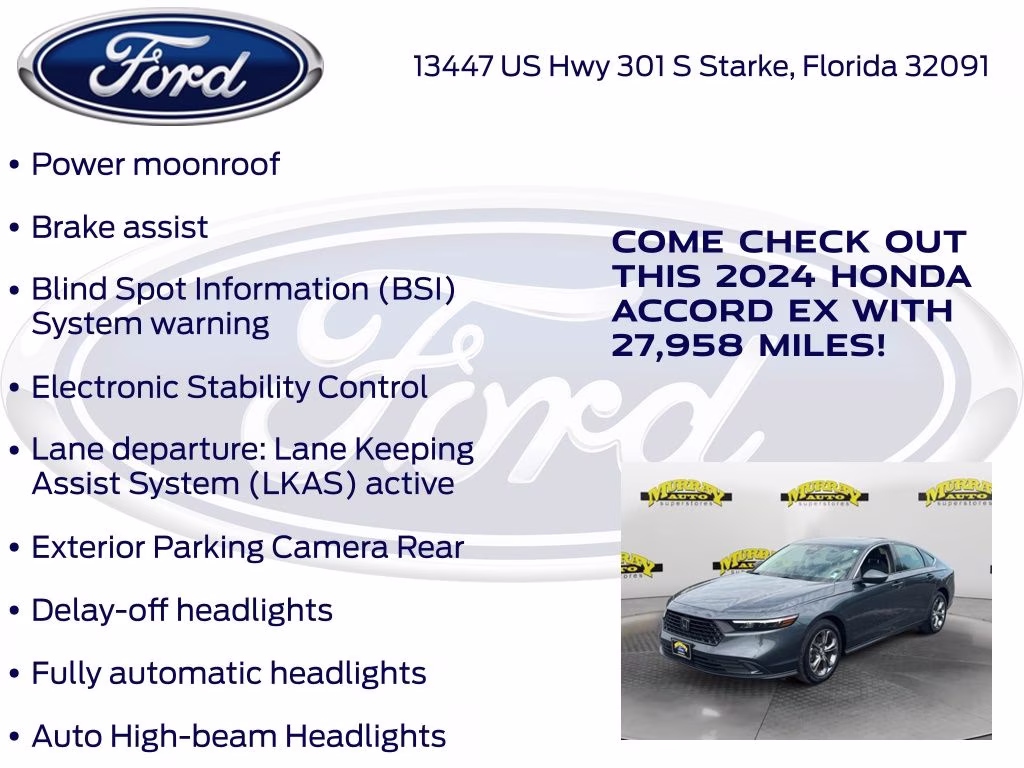 2024 Meteorite Gray Metallic Honda Accord EX FWD Sedan