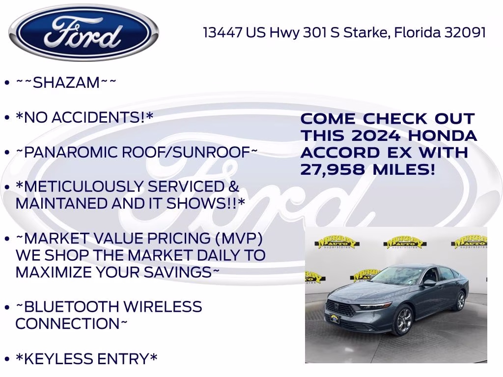 2024 Meteorite Gray Metallic Honda Accord EX FWD Sedan