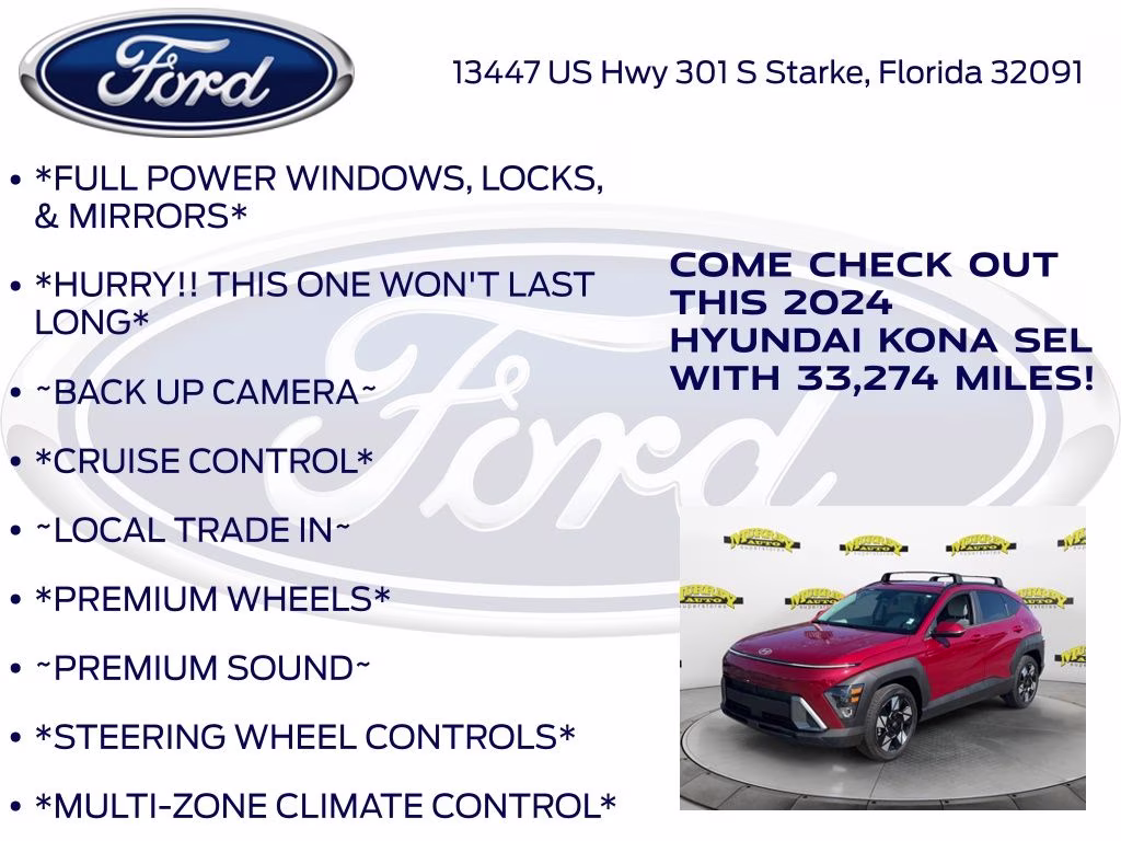 2024 Ultimate Red Metallic Hyundai Kona SEL FWD SUV