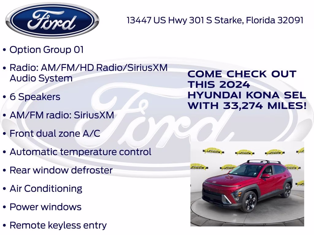 2024 Ultimate Red Metallic Hyundai Kona SEL FWD SUV