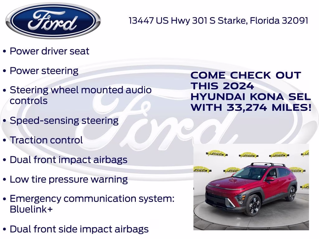 2024 Ultimate Red Metallic Hyundai Kona SEL FWD SUV