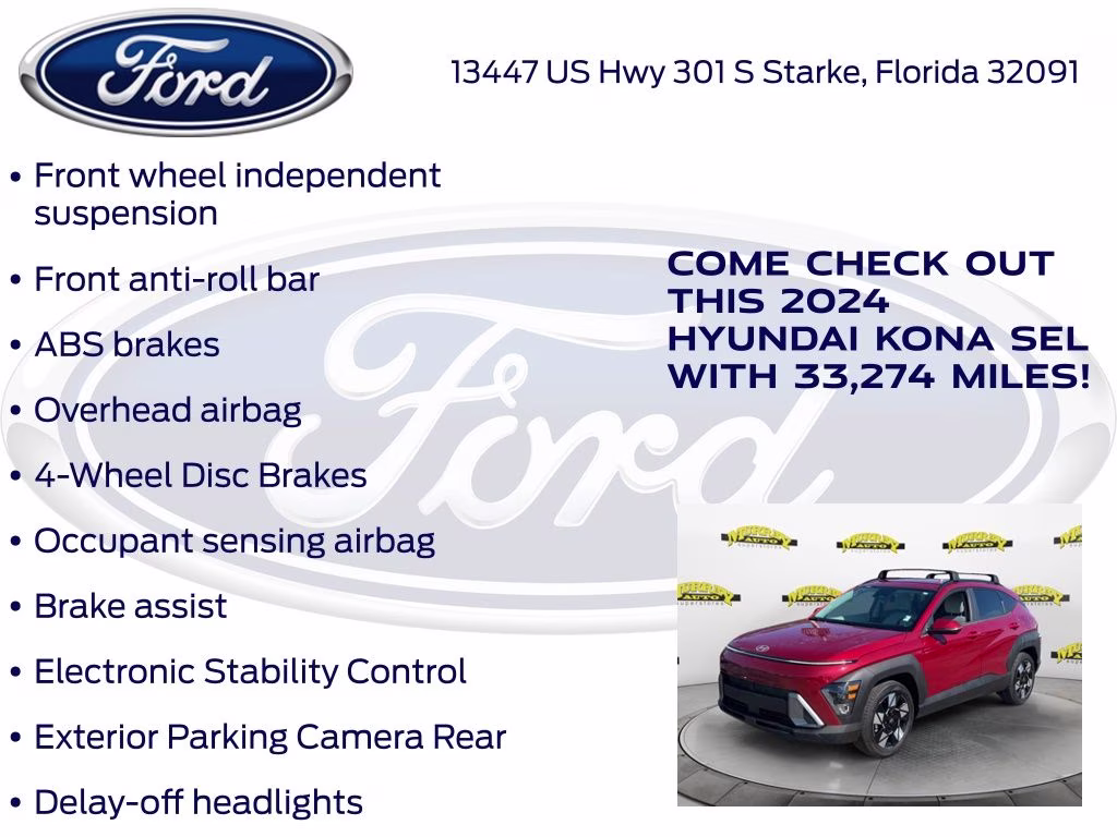 2024 Ultimate Red Metallic Hyundai Kona SEL FWD SUV