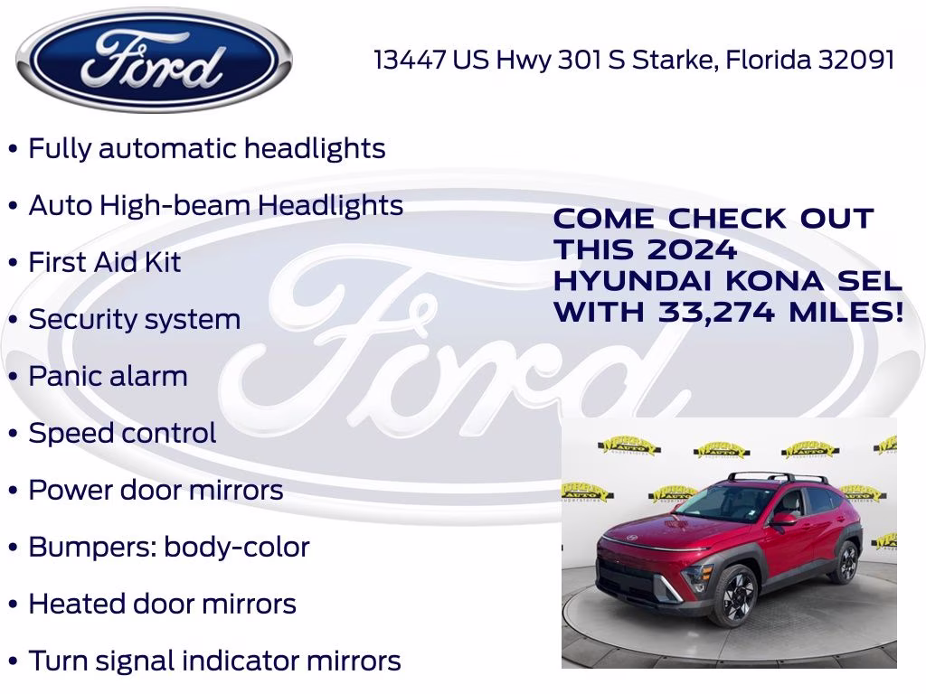 2024 Ultimate Red Metallic Hyundai Kona SEL FWD SUV