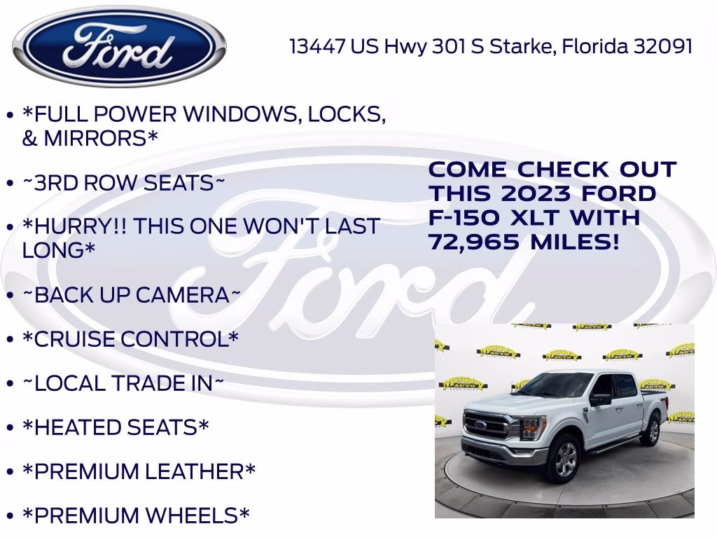 2023 Oxford White Ford F-150 XLT 4X4 Truck
