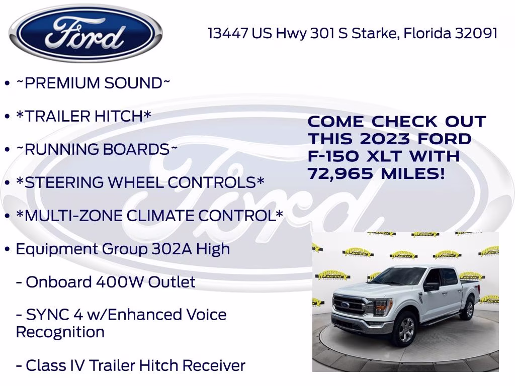 2023 Oxford White Ford F-150 XLT 4X4 Truck