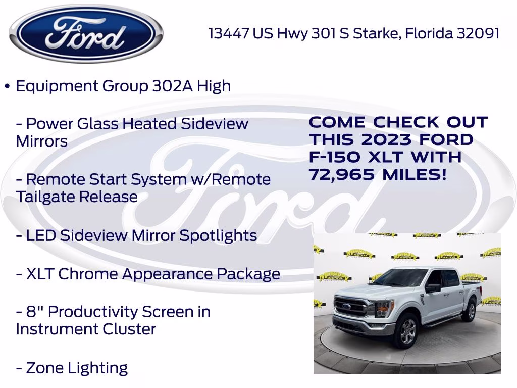 2023 Oxford White Ford F-150 XLT 4X4 Truck