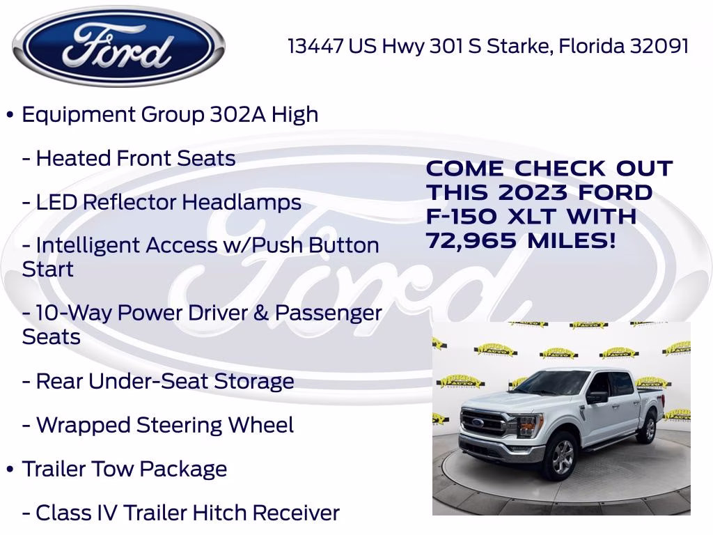 2023 Oxford White Ford F-150 XLT 4X4 Truck