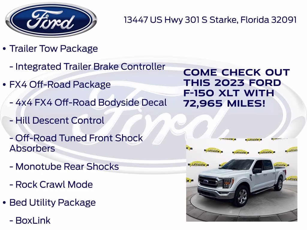 2023 Oxford White Ford F-150 XLT 4X4 Truck