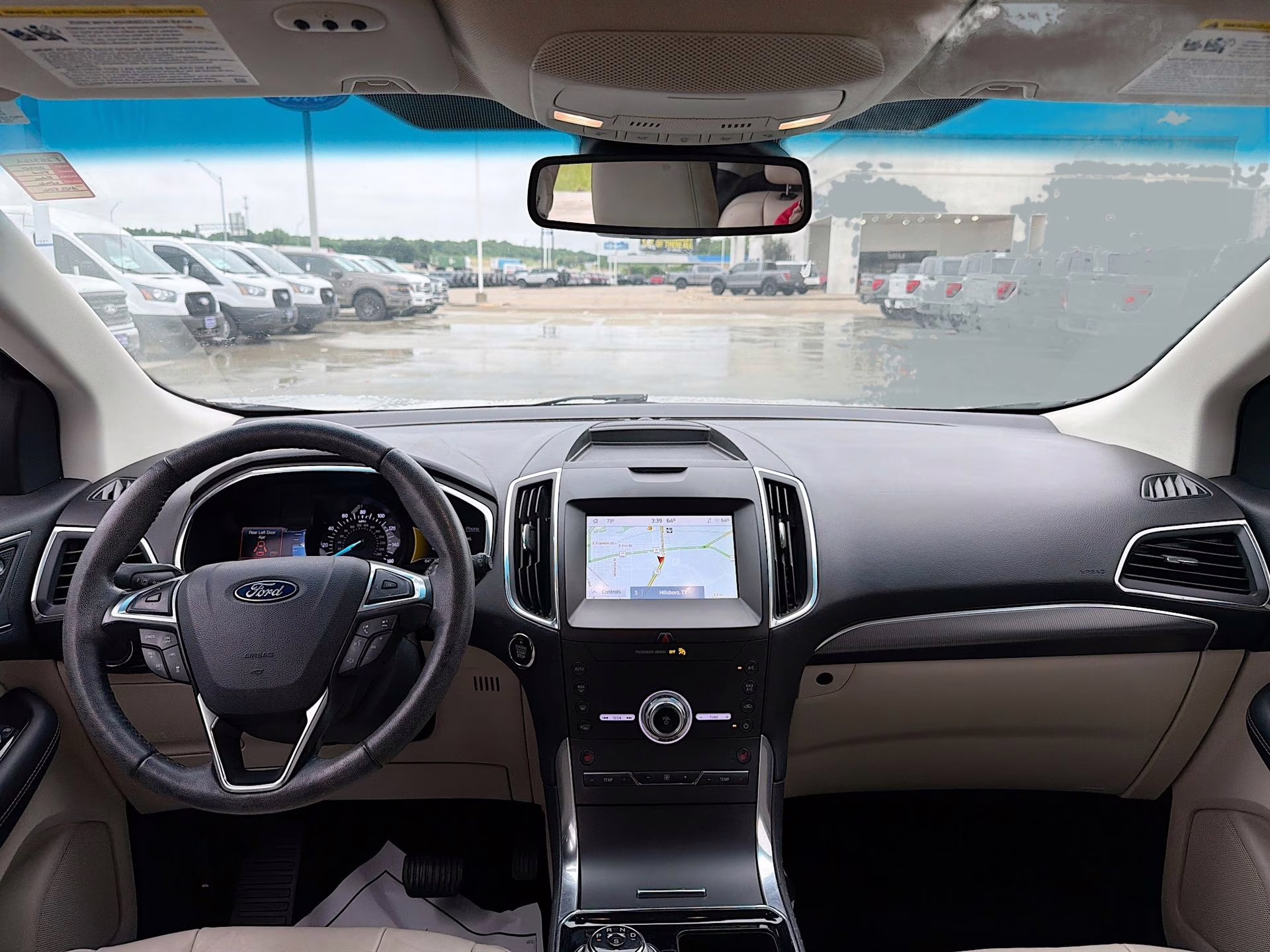 2020 Star White Metallic Tri-Coat Ford Edge Titanium FWD SUV
