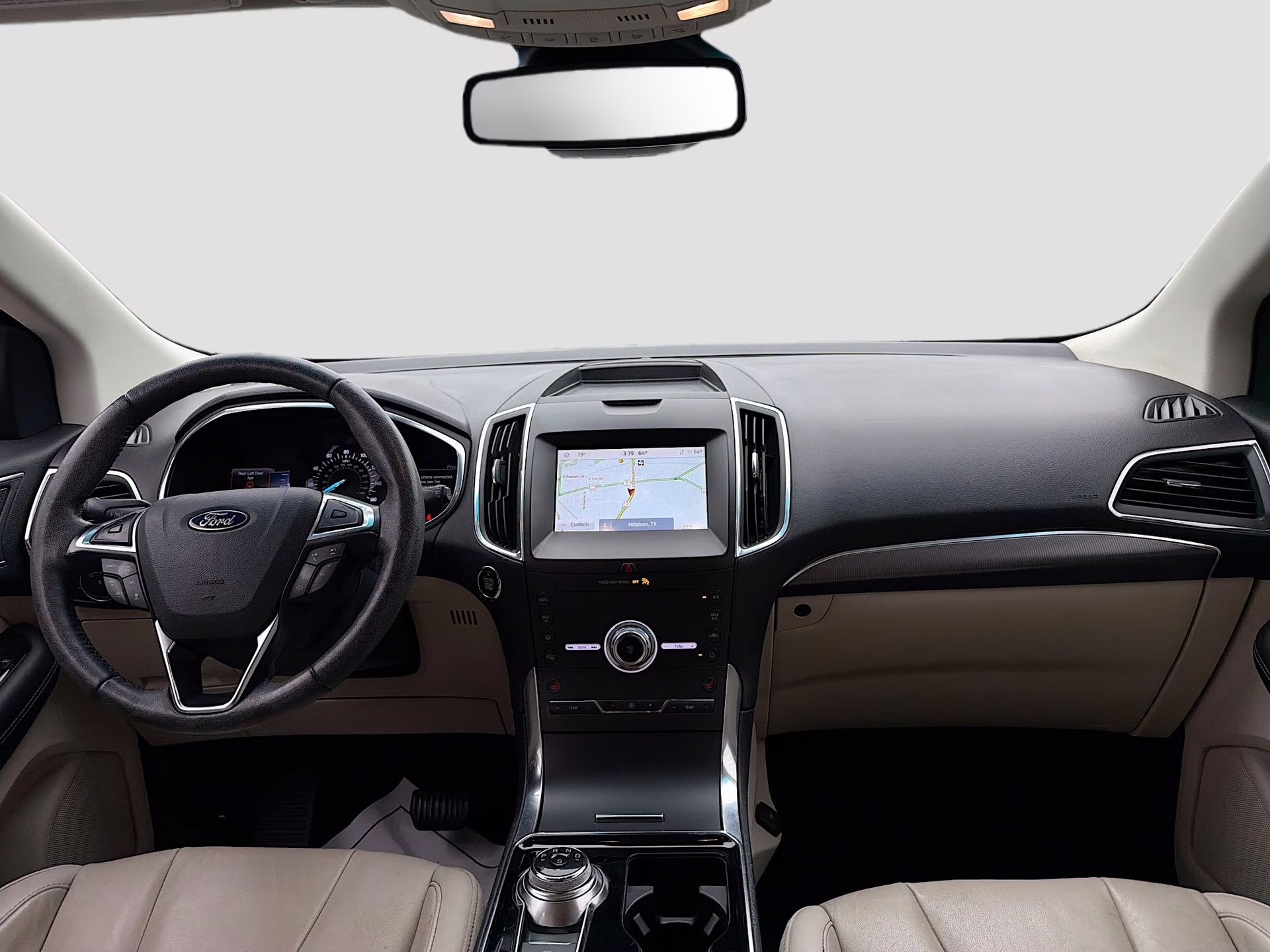 2020 Star White Metallic Tri-Coat Ford Edge Titanium FWD SUV