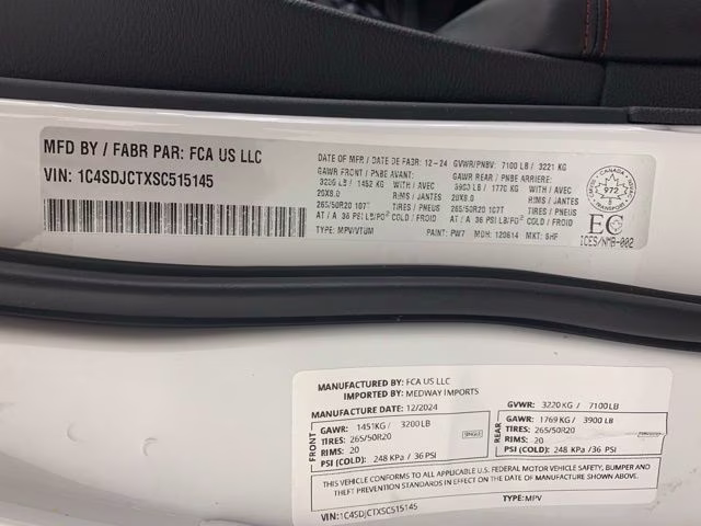 2025 White Knuckle Clearcoat Dodge Durango R/T Plus AWD SUV