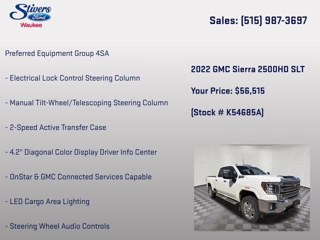 2022 Summit White GMC Sierra 2500HD SLT 4X4 Truck