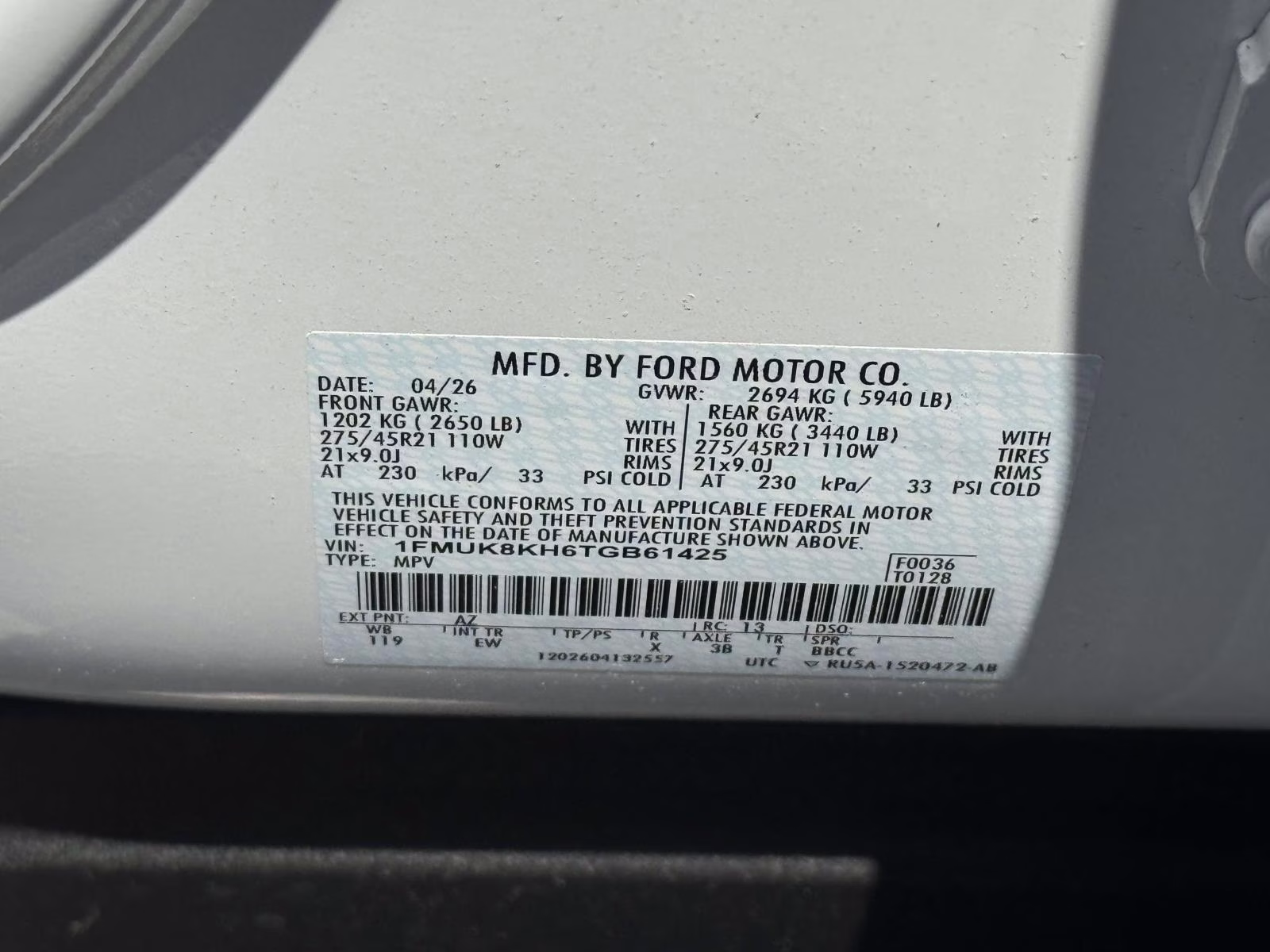 2026 White Ford Explorer ST-Line 4WD 4X4 SUV