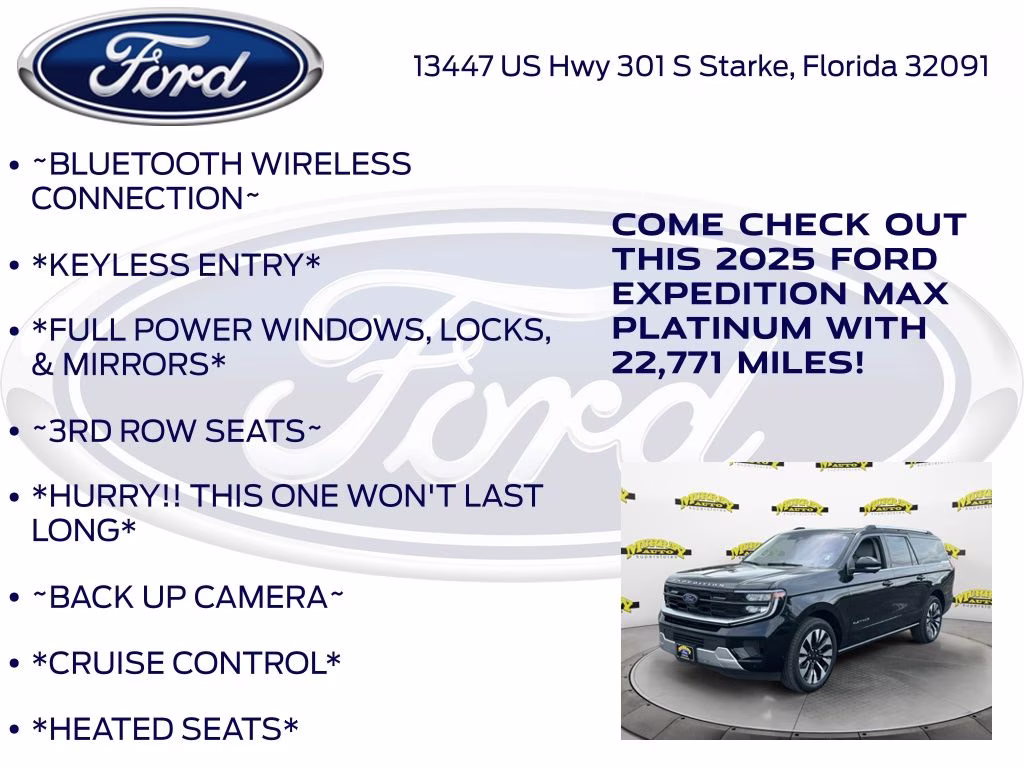 2025 Black Metallic Ford Expedition Max Platinum 4X4 SUV