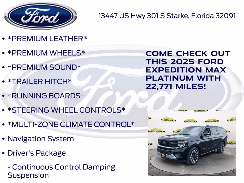 2025 Black Metallic Ford Expedition Max Platinum 4X4 SUV