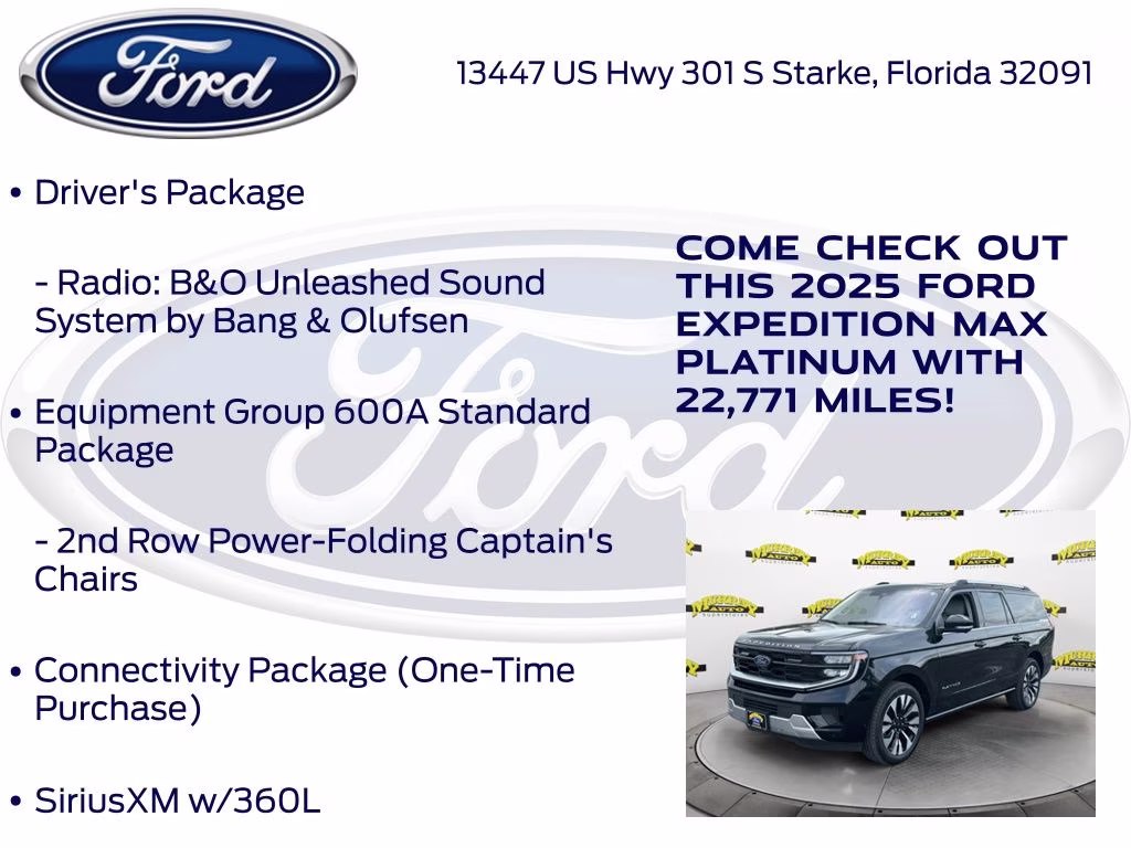 2025 Black Metallic Ford Expedition Max Platinum 4X4 SUV