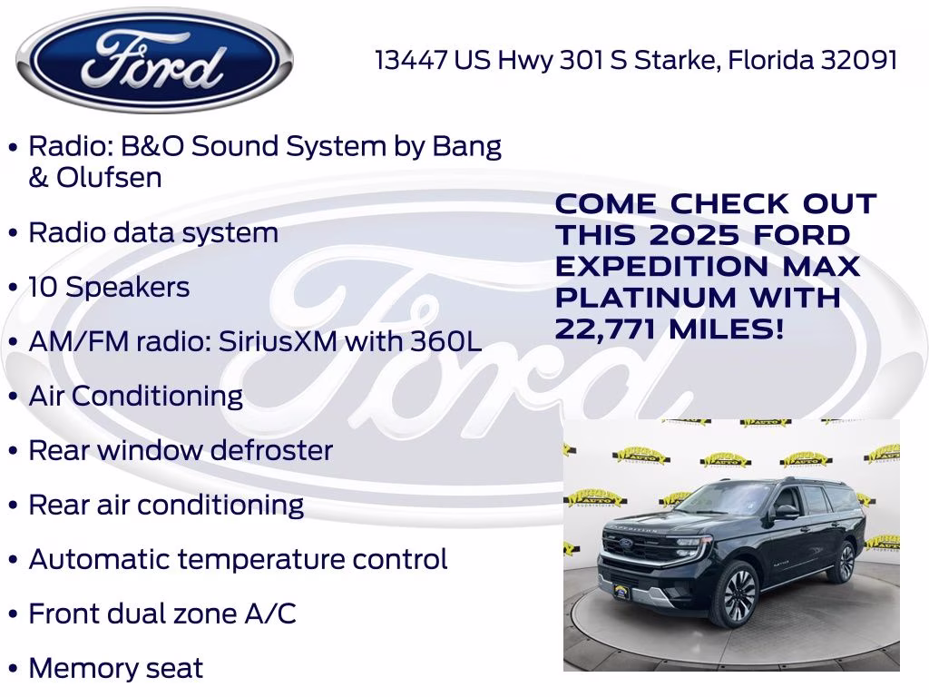 2025 Black Metallic Ford Expedition Max Platinum 4X4 SUV