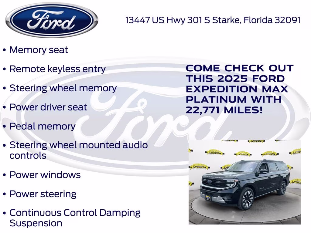 2025 Black Metallic Ford Expedition Max Platinum 4X4 SUV