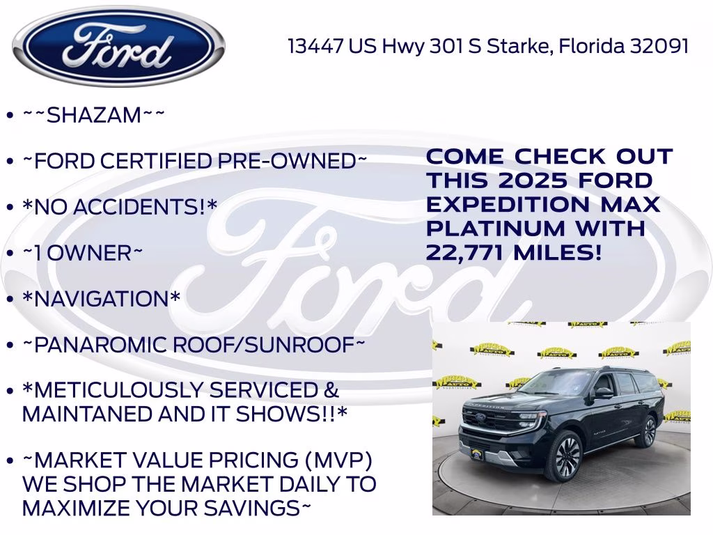 2025 Black Metallic Ford Expedition Max Platinum 4X4 SUV