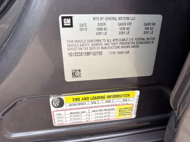 2011 Taupe Gray Metallic Chevrolet Malibu LT FWD Sedan