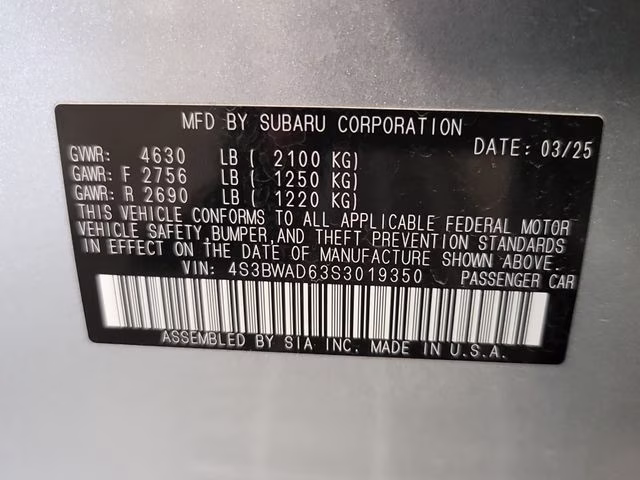 2025 Ice Silver Metallic Subaru Legacy Premium AWD Sedan