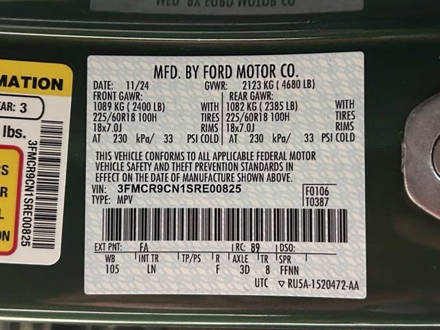 2025 Eruption Green Metallic Ford Bronco Sport Outer Banks 4X4 SUV
