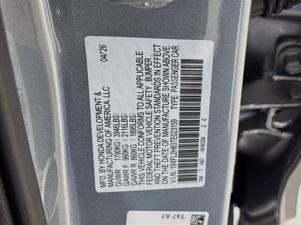 2026 Solar Silver Metallic Honda Civic Sport FWD Hatchback