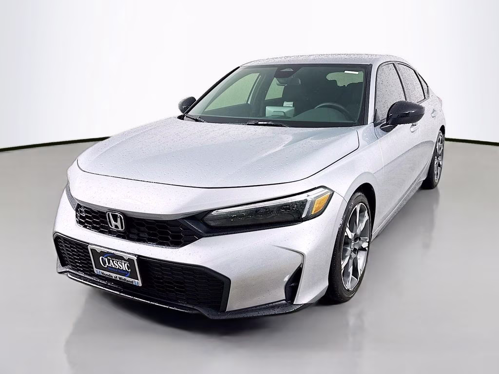 2026 Solar Silver Metallic Honda Civic Sport FWD Hatchback