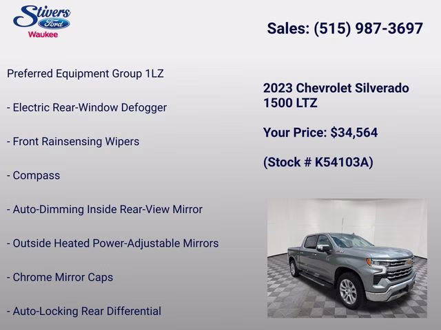 2023 Sterling Gray Metallic Chevrolet Silverado 1500 LTZ 4X4 Truck