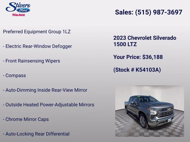 2023 Sterling Gray Metallic Chevrolet Silverado 1500 LTZ 4X4 Truck