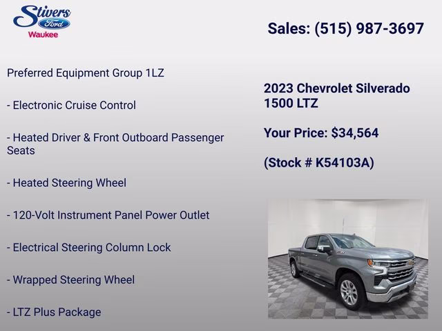 2023 Sterling Gray Metallic Chevrolet Silverado 1500 LTZ 4X4 Truck