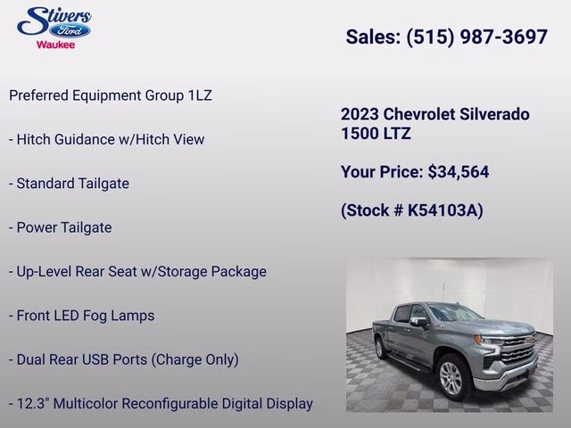 2023 Sterling Gray Metallic Chevrolet Silverado 1500 LTZ 4X4 Truck