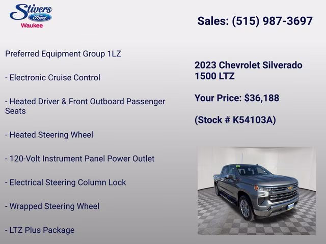 2023 Sterling Gray Metallic Chevrolet Silverado 1500 LTZ 4X4 Truck