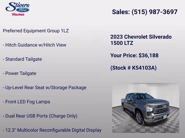 2023 Sterling Gray Metallic Chevrolet Silverado 1500 LTZ 4X4 Truck