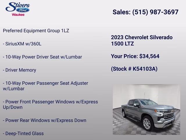 2023 Sterling Gray Metallic Chevrolet Silverado 1500 LTZ 4X4 Truck