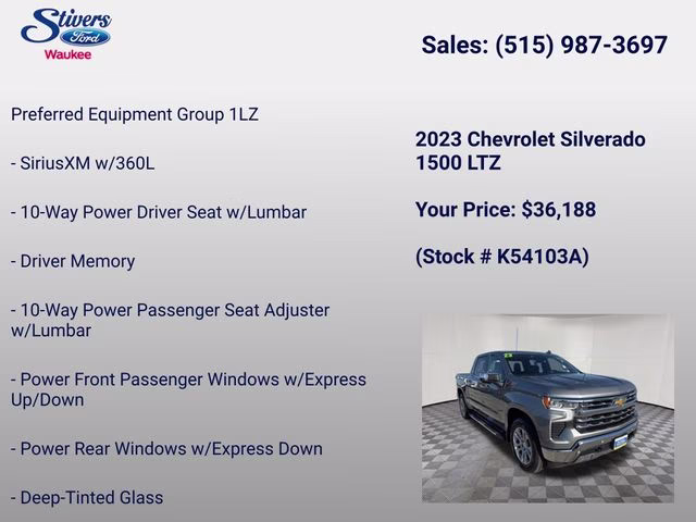2023 Sterling Gray Metallic Chevrolet Silverado 1500 LTZ 4X4 Truck