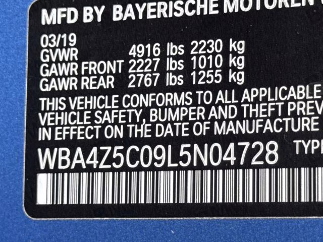 2020 Estoril Blue Metallic BMW 4 Series RWD Convertible